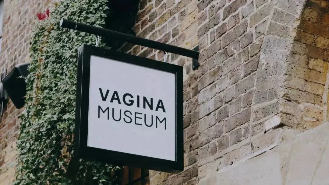 砖墙上挂着VAGINA MUSEUM招牌