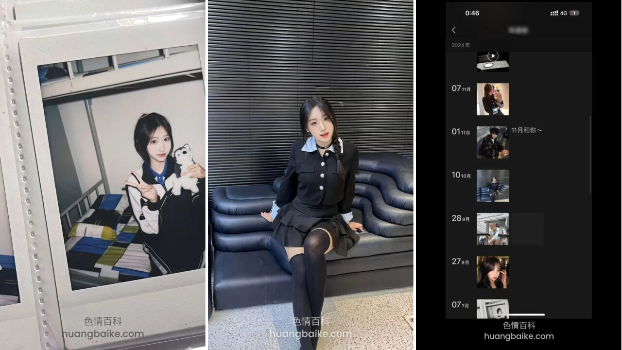 日常黑西装银扣、条纹袖口对镜拿毛绒壳，黑过膝袜麻花辫坐黑皮沙发，金吊坠夜街托腮。