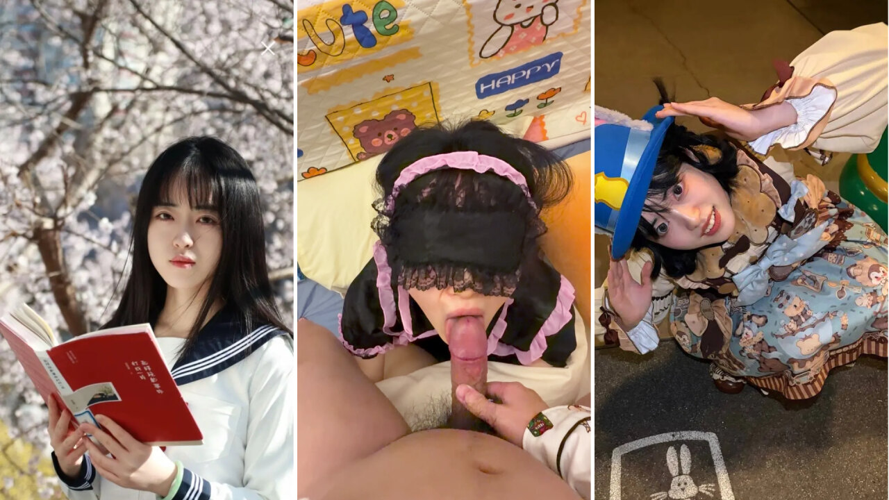 被操到高潮失禁，骚逼狂喷淫水，粉嫩小穴被大鸡巴干到红肿肿地往外翻。