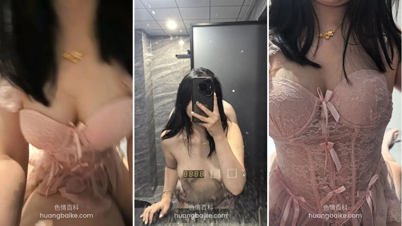 多毛穴被假阳具抵着塞进去，黑蕾丝吊带黑丝把短裙撩起来后入，仰躺粉网纱金镯金戒含着舔鸡巴
