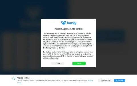 Fansly 首页截图