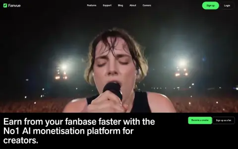 Fanvue 首页截图