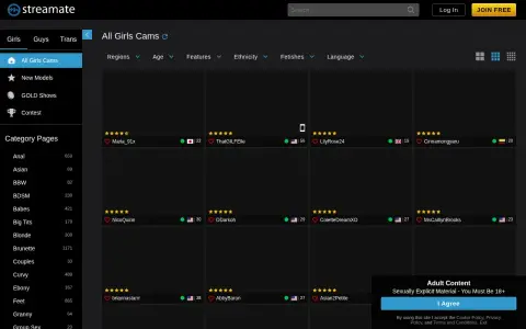 Streamate 首页截图